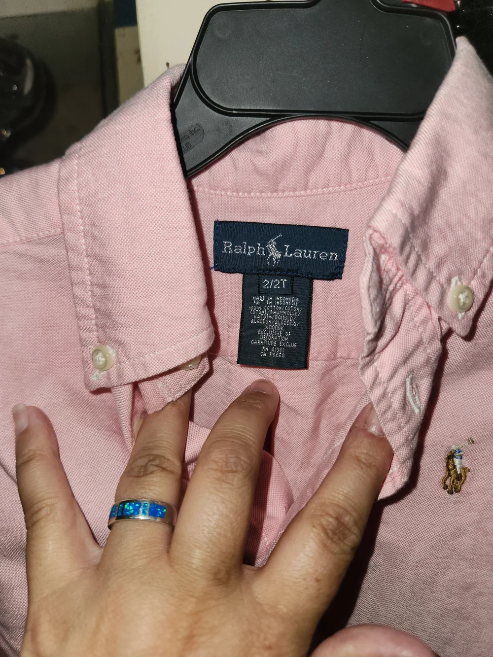 Ralph Lauren Pink Cotton Button-Down Shirt for Kids
